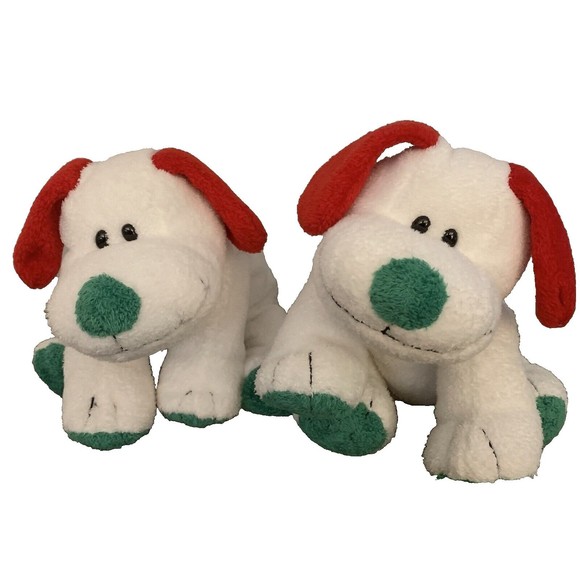 Ty Pluffies Frost the Holiday Puppy Plush Bean Christmas Lot of 2 NO TUSH TAGS - Picture 1 of 13